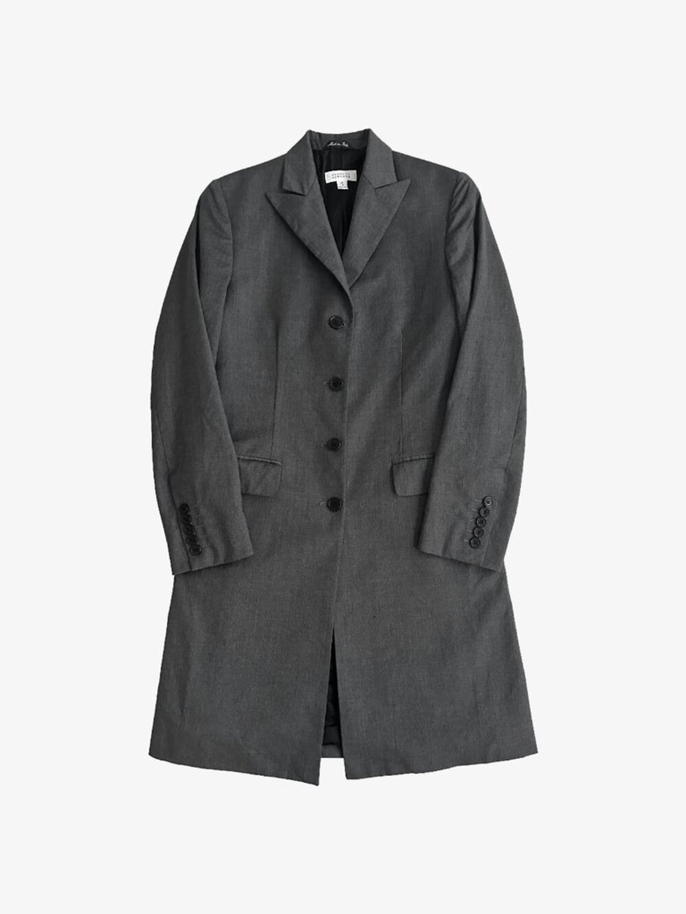 Barneys New York Vintage Charcoal Gray Long Blazer Coat